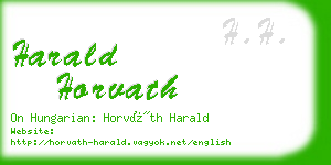 harald horvath business card